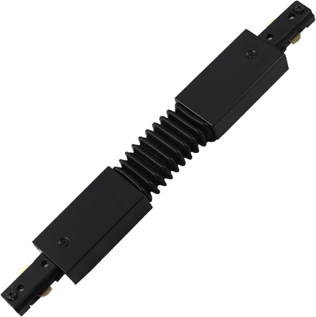 H Type Track Lighting Accessories, H Track Flexible Connector for Single Circuit 3-Wire-1 Track Rail, Black Track Connector for H Track System, LED Track Lighting Kit (Black)