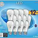 GE Daylight 60 Watt Replacement LED Light Bulbs, General Purpose, Dimmable Light Bulbs (Daylight, 12 Pack) (12)