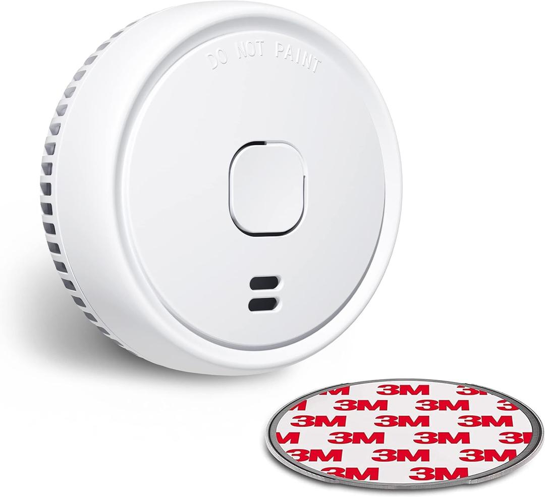 Ecoey Smoke Detector, Smoke Alarm with Advanced Photoelectric Technology, Fire Alarm Smoke Detector with Test Button and Low Battery Reminder, Fire Alarm Used in Bedroom, Home, FJ138, 1 Pack