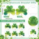 XunYee 60 Sets St. Patrick's Day Shamrock Bracelet Party Favors for Guest St. Patrick's Day Lucky Silicone Wristband Irish Blessing Cards and Bags Irish Party Gift for Women Family Friends Colleagues