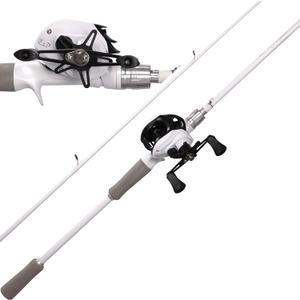 Kilitn Fishing Rod and Reel Combo, White Color Baitcasting Combo Baitcast Reel, 2-Piece Baitcaster Rod, Durable Fiberglass with Comfortable EVA Handle (Casting Right 6FT, medium-heavy)