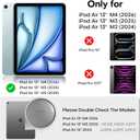 OMOTON 2 Pack Privacy Screen Protector for iPad Air 13 Inch M4/M3/M2 (8th&7th&6th Gen, 2026/2025/2024), Anti-Spy Tempered Glass with Easy Installation Tray, Case Friendly/Apple Pencil Support
