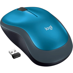 Logitech M185 Wireless Mouse, 2.4GHz with USB Mini Receiver, 12-Month Battery Life, 1000 DPI Optical Tracking, Ambidextrous, Compatible with PC, Mac, Laptop - Blue
