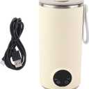 fosa 400ML Portable Electric Kettle, USB Rechargeable Travel Water Boiler, 6000mah Battery, Food Grade Stainless Steel Material, for Coffee, Milk