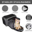 BAGLHER Cat Carrier Bag,Airline Approved Pet Carrier Soft Side Pet Travel 5 Sides Open Doors 3 Sides Expandable Foldable Dog Carrier with Fleece Pad