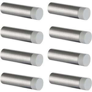 JQK Door Stopper, 2-7/8 Inch 304 Stainless Steel Sound Dampening Door Stop Bumper Wall Protetor 8 Pack, Brushed Steel, DSB2-BN-P8