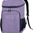 BAGLHER Lightweight Insulated Cooler Backpack - 30 Cans, Leak-Proof for Lunch, Picnic, Hiking, Camping Trips (purple-plus)
