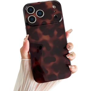 Compatible with iPhone 17 Pro Max Case, Tortoise Shell Chic Amber Brown Print Leopard, Fashion Classic Soft TPU Protective Case for Women Compatible with iPhone 17 Pro Max 6.9 '', Color2