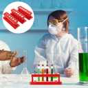 Hemobllo Test Tube Rack Holder with 6 Holes Plastic Tube Stand for School Science Labs Teaching Aids Portable Lightweight 6.29X1.96X1.96 Inch