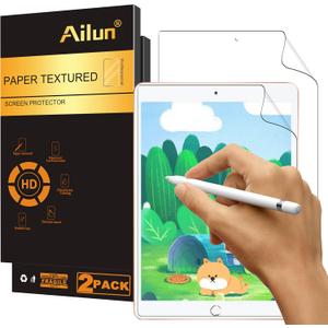 Ailun Paper Textured Screen Protector for iPad 9/8/7 (10.2Inch, 2021&2020&2019) Draw Like on Papertouch Anti Glare Case Friendly [2Pack]