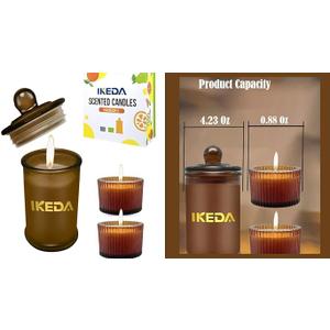 Ikeda Scented Candles, Pack of 3