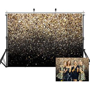 SJOLOON Black and Gold Backdrop Gold Spots Backdrop Vinyl Photography Backdrop Vintage Background for Family Birthday Party Newborn Studio Props 11547(7x5FT)