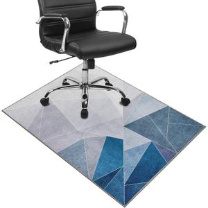 Office Chair Mat for Hardwood Floor,36"*48" Floor Mat for Office Chair,Rolling Desk Chair Mat - Anti-Slip Chair Mat for Laminate/Tile Floor Blue Grey