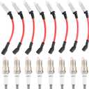 Iridium Spark Plugs 3186 & Spark Plug Wires M8-48322 Replacement For Chevy Silverado Suburban Avalanche Replacement For GMC Yukon Sierra 5.3L 6.0L 6.2L Replace 12680072 12621258 7831 483227831 Red