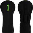 Craftsman Golf Custom Hook-and-Loop Black Golf Club Driver Headcover Cover Easy to Attach Patch