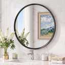 24 inch Black Round Bathroom Mirror,Circle Mirror