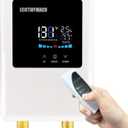 ECOTINYMACH Tankless Water Heater Electric 220V, 3500W Instant Water Heater Under Sink, Conversion Between Fahrenheit and Celsius, Remote Control