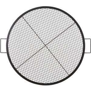 VEVOR X-Marks Fire Pit Grill Grate, Round Cooking Grate, Heavy Duty Steel Campfire BBQ Grill Grid with Handle and Support X Wire, Portable Camping Cookware for Outside Party & Gathering, 36 Inch Black