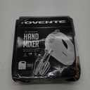 OVENTE 5-Speed Electric Hand Mixer with Stainless Steel Mixing Whisk, Snap-On Storage Case, Portable & Lightweight 150W Motor, Compact Handheld Mixer for Baking, Blending or Cooking, White HM151W