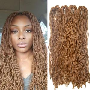 Micro Locs Crochet Hair Super Lightweight 4 Pack Sisterlocks Crochet Hair Synthetic braids Hair Extensions (#30, 18 Inch)