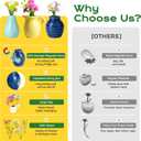 Mini Ceramic Vase Magnets for Fridge, Cute Tiny Plant Vase Fridge Magnets for Kitchen Refrigerator Office Locker Decoration with Fake Flowers (5 Pack)