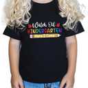 ArtJaroz Toddler First Day of Kindergarten Shirt for Girls Boys Kids 1st Day of School Shirts 2025 Back to School Tshirt Cotton 2T-8Y (Black)