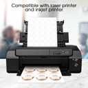 MaxGear 2.5" Round Sticker Labels, for Inkjet or Laser Printer, Matte White Printable Labels Sheets, Strong Adhesive, Dries Quickly, Holds Ink Well, 30 Sheets, 360 Pcs