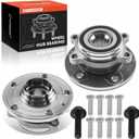 A-Premium 2 x Front or Rear Wheel Bearing and Hub Assembly Compatible with Volkswagen Audi - 2005-2019 - Jetta Passat Golf Tiguan Beetle CC Eos GTI R32 Rabbit & A3/Q3/TT Quattro