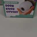 Child Safety Door Knob Cover (4 Pack) Hard-to-Remove Dual-Lock Door Handle Covers for Kids - Reusable Baby Proof Door Knob Locks - Installs Easily, No Tools Needed (White)