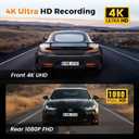 4K+1080P Dash Cam Front and Rear,64GB Card Included,5.8GHz WiFi Dash Camera for Cars,App up to 20MB/s Fastest Download,G-Sensor,Night Vision,24h Parking Monitoring,Loop Recording,170 Wide Angle