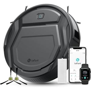 Lefant M210 Pro Robot Vacuum, Slim Quiet, 3 Adjustable Suction Levels, 6 Modes, Robot Vacuum Cleaner for Pet Hair, Hard Floors & Low Carpets, Self-Charging, WiFi/App/Alexa Control, Gray