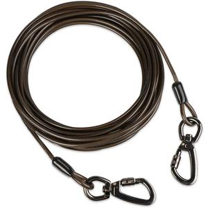 Dog tie Out Cable, 10/20/25/30/50/70/100 feet, Suitable for Dogs up to 350 pounds, Dog Cable with Swivel Buckle, Lightweight, Non-Winding, for Outdoor Camping, Yard Dog Cable (Black, 30FT)