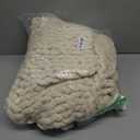 Bigacogo Chunky Knit Throw Blanket for Couch, 40x60 inches, 100% Hand Knitted with Thick Jumbo Chenille Yarn, Cozy Soft Large Rope Knot Cable Crochet Blankets for Sofa Bed Living Room, Beige