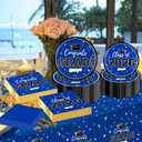 Labrostar Graduation Decorations 2026 Class of 2026 Congrats Grad Disposable Paper Plates Luncheon Napkins Cocktail Napkins Blue Graduation Party Supplies Serve 50, Blue02