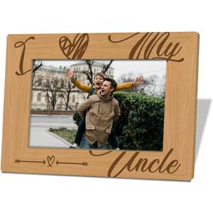 Uncles Birthday Gift Idea, Father's Day Present, Gifts for Brother Uncle Godfather, Wooden Tabletop Picture Frame, Fits 4X6 inches of Photo, Photo Frame Gift for Uncle 07