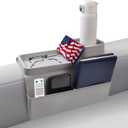 KindGa Couch Cup Holder Tray，Super Large Silicone Sofa Armrest Tray with Side Pockets，Anti-Slip Couch Caddy for Drinks/ Phone/ Remote/ Snacks Sofa Table Organizer，Fathers Day Dad Gifts -Slate Gray