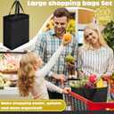 Windyun 200 Pcs Reusable Tote Bag Bulk 8 x 4 x 10 Inch Non Woven Shopping Bag with Handle Reusable Grocery Gift Tote (Black)
