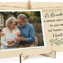Grandchildren Picture Frame First Time Grandma To Be New Grandparents Gifts Wooden 4x6 Grandkids Baby Photo Frames Keepsake Unique Grandparents Day Gift Ideas for Family Grandpa Nana Home Table Decor