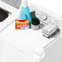 1 PACK SEIRI Washer and Dryer Topper, 26" x 18" Silicone Top Protector Mat for Slant Top Surface Cover and Top Load Washing Machine Laundry Room Non-Slip Waterproof Dryer Cover Medium (White)