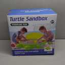 Turtle Sandbox with Lid & Adjustable Sun Umbrella, Sand Pit with Dump Truck, 8PCS Sand Mold and Shovel for Toddler 3-5, Outdoor Indoor Play Sands Activity Sensory Playset Backyard Gift for Boys