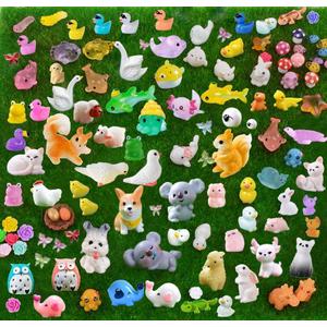 150 Pcs Mini Resin Animals - Resin Animals Variety Pack Miniature Animals Figurines Tiny Little Animal Figures Bulk for Fairy Garden Micro Landscape Dollhouse Accessories