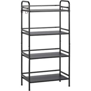 HDANI Storage Shelves, 4-Tier Metal Storage Rack with Shelf, Shelf Organizer, Garage Standing Shelving Unit for Laundry, Bathroom, Kitchen, Pantry, Closet,23.6''W X 13.8''D X 50 H''H, Black