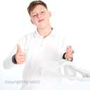 MIZGI Kids Velvet Hangers,Non-Slip Big Kids Hangers,14 Inch Hangers for Youth,Teen Clothes,Pack of 50White/Rosegold