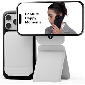 MOFT Phone Tripod Stand Selfie Stick for iPhone, Multi-Angles iPhone Stand, Lightweight & Portable Phone Holder, Strong Magnets, MOVAS Vegan Leather, Travel Essentials, Misty Cove (Without Card Slot)