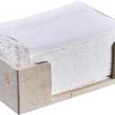 Natural Travertine Textures Bathroom Napkin Holder, Countertop Paper Towel Dispenser for Multifold, C Fold, Trifold, Z Fold - Disposable Hand Towels Organizer, Guest Hand Towels Holder, 10" L x 6" W