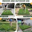 FRUITEAM Dual-Turf 54ft Golf Mat, 21MM-45MM Thickened Golf Hitting Mat, Withstands About 10,000 Shots, Alignment & Angle of Approach Aid, Indoor/Outdoor Practice