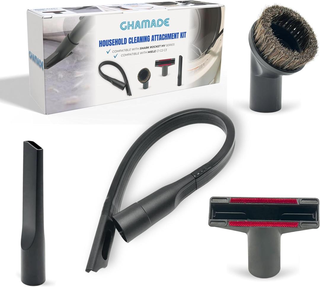 For Miele 35mm Vacuum Attachment Kit for Miele C1 C2 C3 Canister Vacuums  Horsehair Dusting Brush, Crevice Tool, Upholstery Tool, Flexible Hose Extension  Vacuum Cleaning Accessories for Home & Car