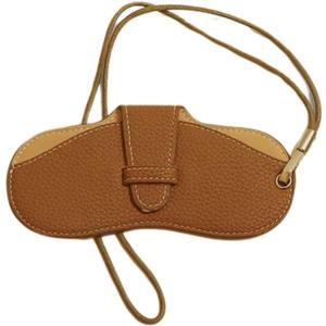 FASHIXD Glasses Case Portable Travel Sunglass Case with Lanyard Eyeglass Pouch Bag Sunglass Holder for Purse For Women Men (Classic-Brown)