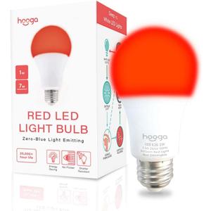 Hooga Sleep Light Bulb - Blue Light Blocking Red Night Light, 625nm for Healthy Sleep - Baby Nursery, 1W LED, 7W Replacement Single