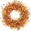 24 Inch Fall Wreaths for Front Door Boho Fall Wreath Rustic Autumn Wreath